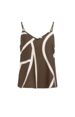 Débardeur imprimé à col V - YAYA - Chocolate Martini Brown Dessin