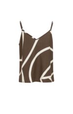Débardeur imprimé à col V - YAYA - Chocolate Martini Brown Dessin (8)