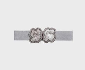 Ceinture élastique - Double fleur - Argent