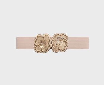 Ceinture élastique - Double fleur - beige