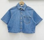 Veste en jeans courte - Maya - bleu moyen