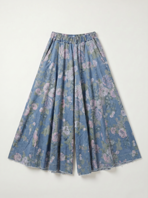 Pantalon large - Motifs fleuris
