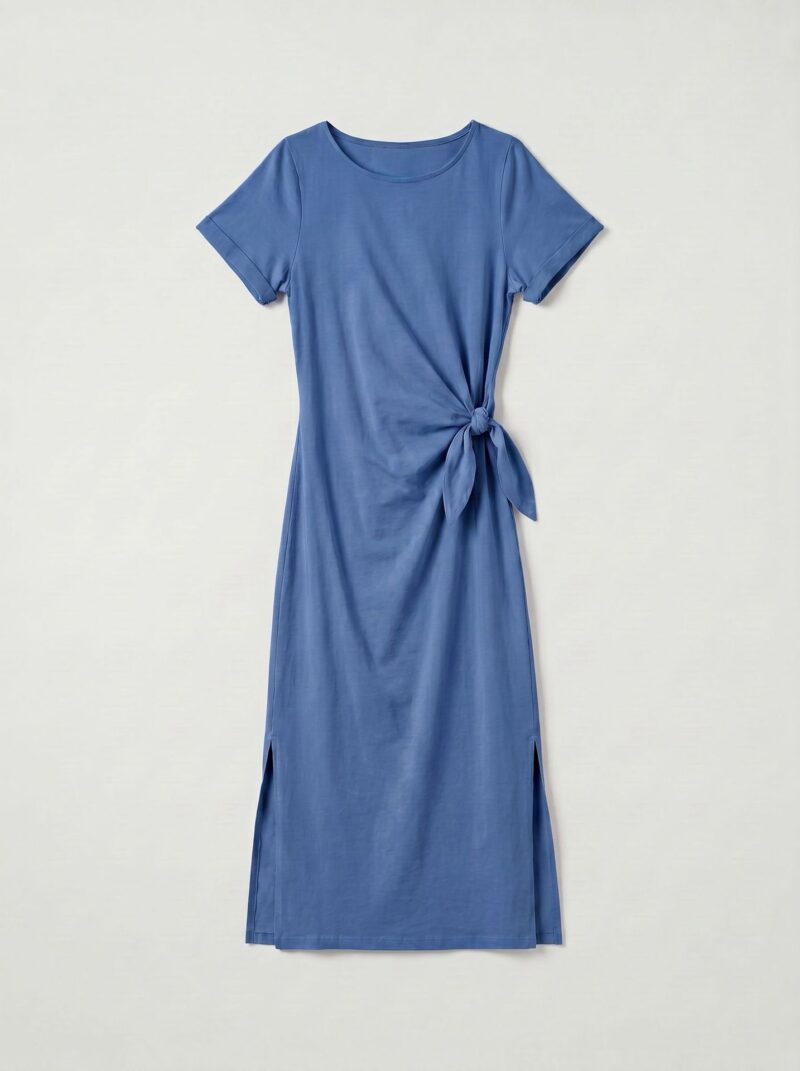 Robe longue t shirt nouee a la taille Stella Marine Dame 19622 2