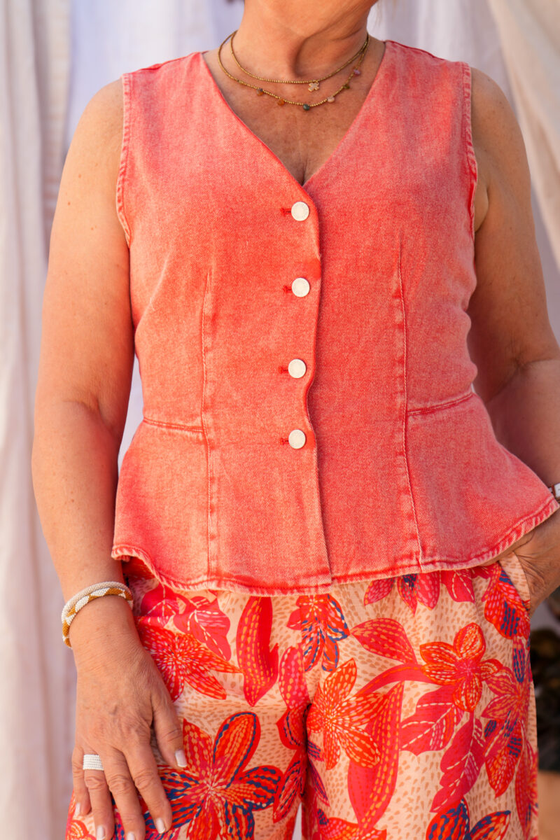 blouse en jeans corail 04