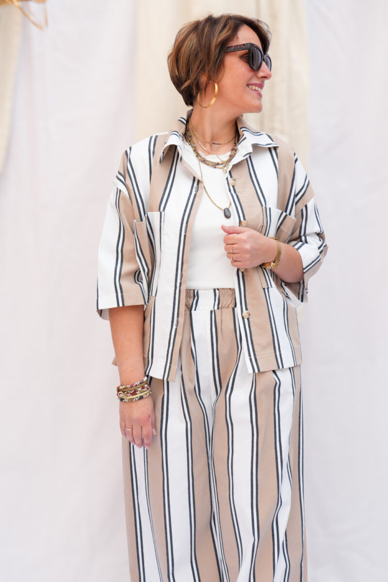 chemise a rayures tara camel 07
