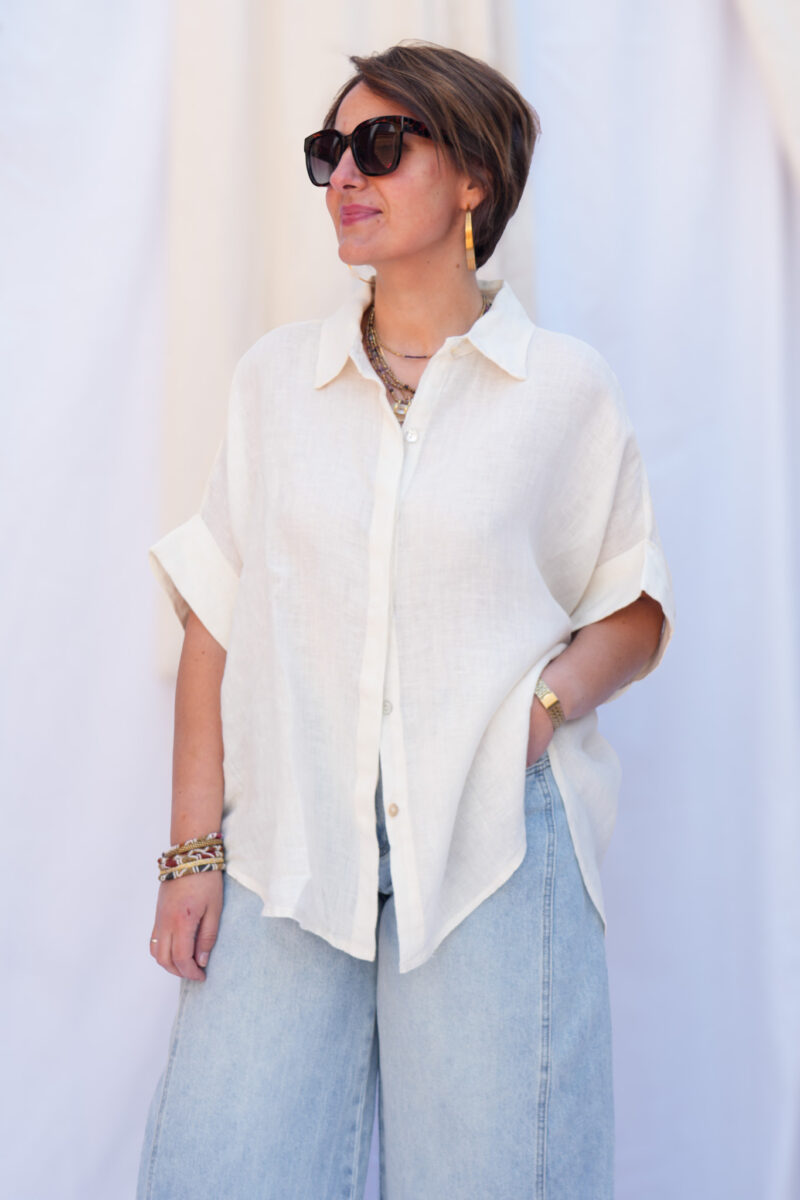 chemise en lin oversize ecru 05