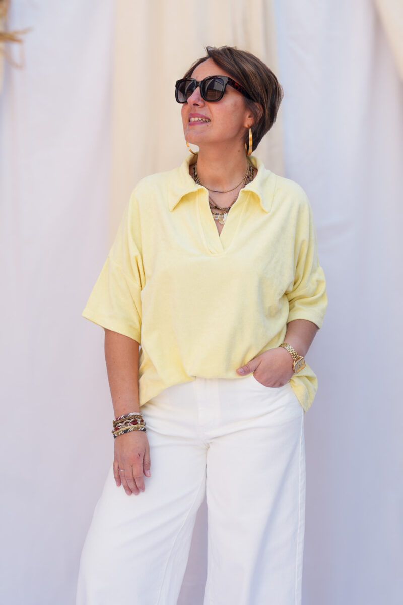 polo en eponge jaune beurre 03
