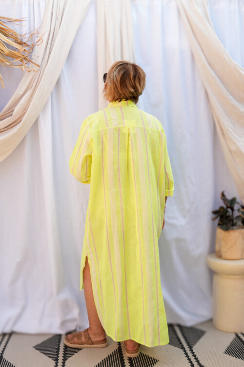 Robe chemise longue - Mathilde - Jaune