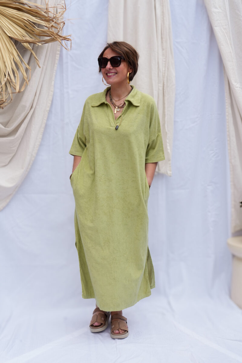 robe-longue-en-eponge-summer-vert-olive_02 robe longue en eponge summer vert olive 02
