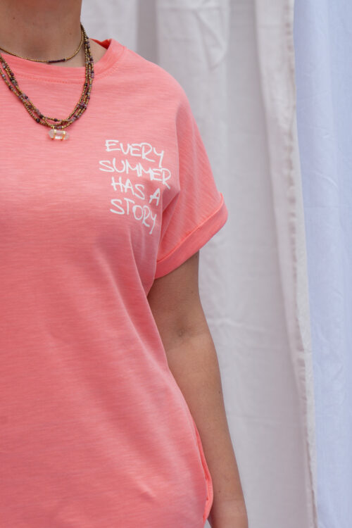 Robe longue t-shirt - Bérengère - Corail