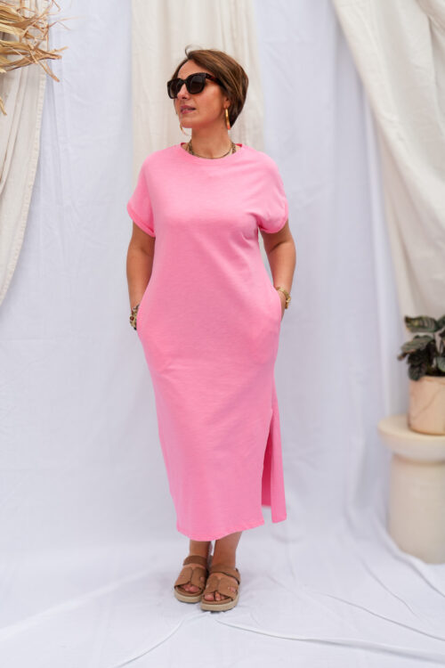 Robe longue t-shirt - Leslie - Fuchsia