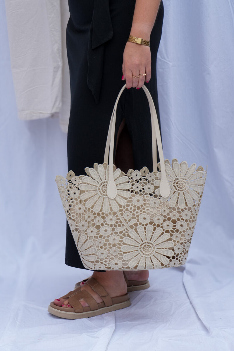 sac cabas en coton dentelle beige 02