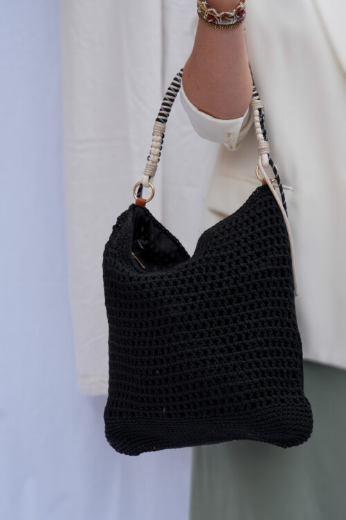 Home 1 Sac en crochet et cordes - Lisa - noir