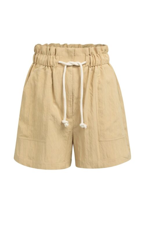 Short taille haute froncée, poches cargo - YAYA - Safari Brown (2)