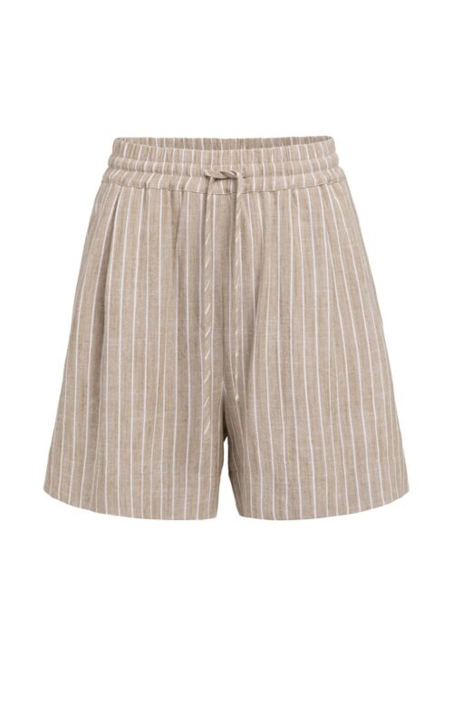 Short rayé, taille élastiquée - YAYA - Safari Brown Dessin (2)