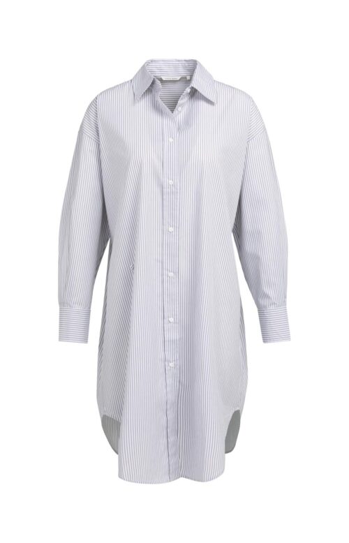 Robe chemise à rayures avec finition croisée - YAYA - Storm Cloud Grey Dessin (2)
