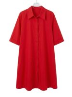 Robe courte en coton glacé - Rouge Robe courte en coton glacé - Rouge