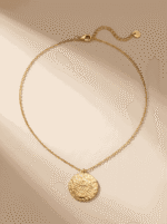Collier en acier - Soleil Secret - Doré