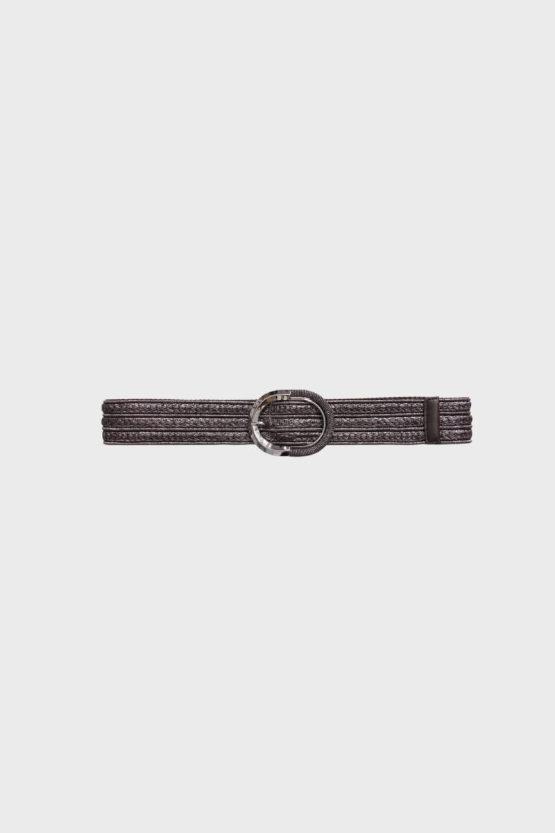 Ceinture - Rafia et boucle dorée - Gris Ceinture - Rafia et boucle dorée - Gris