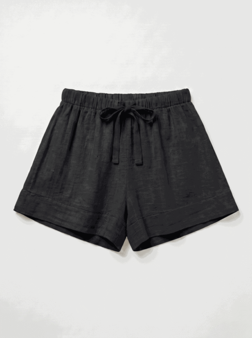 Short en coton - Noir
