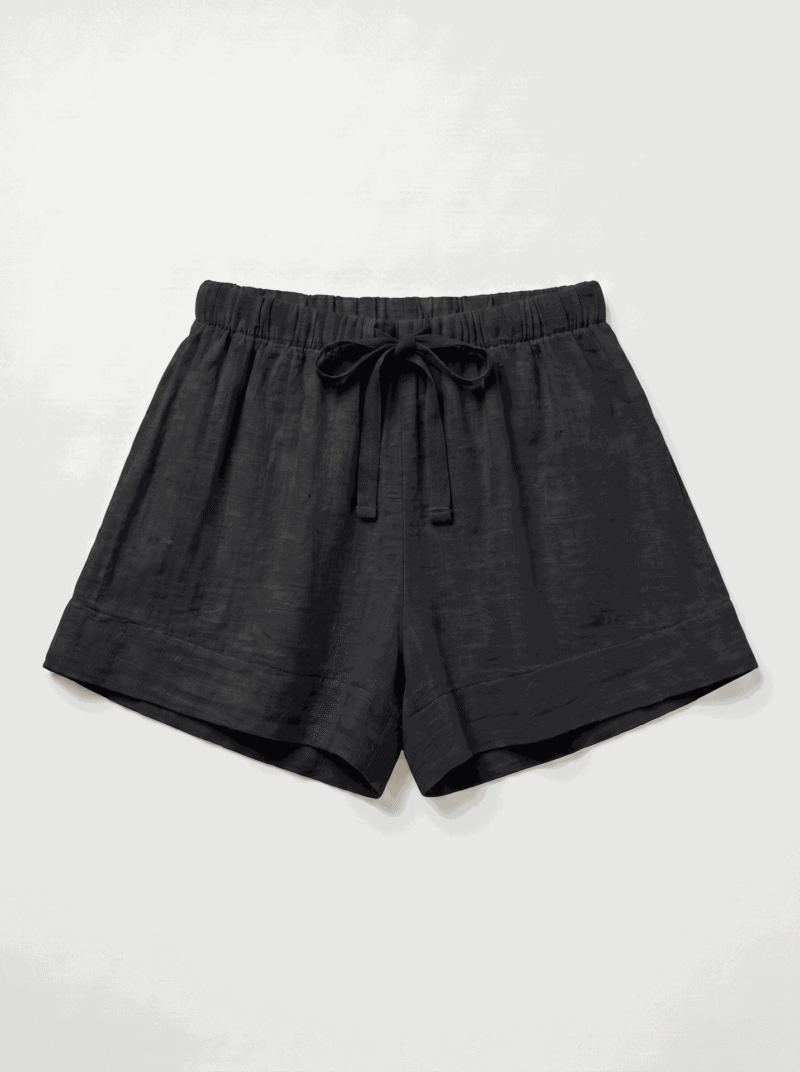 Short en coton - Noir