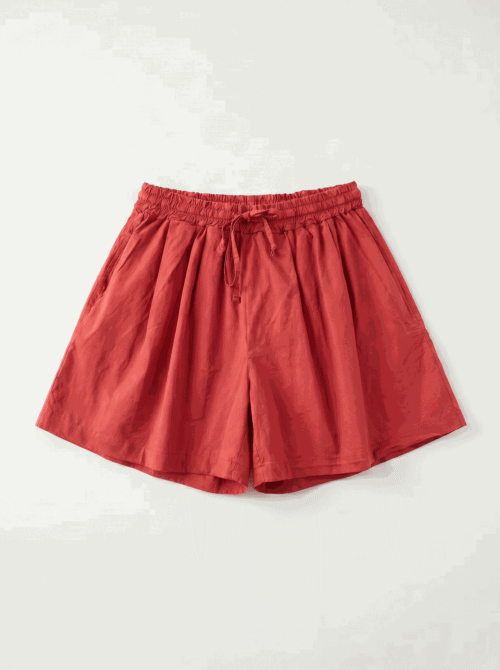 Short en coton - Rouge