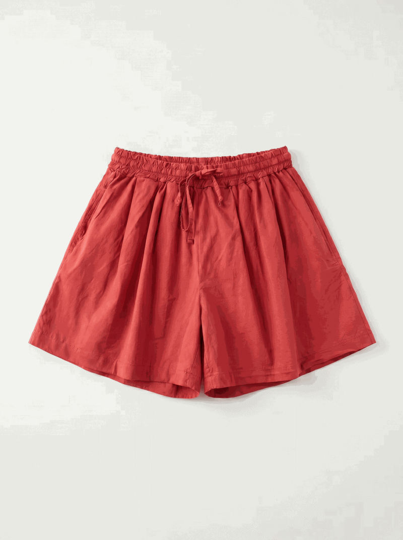 Short en coton - Rouge