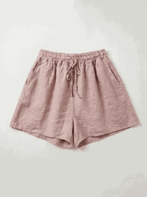 Short en lin - Vieux rose