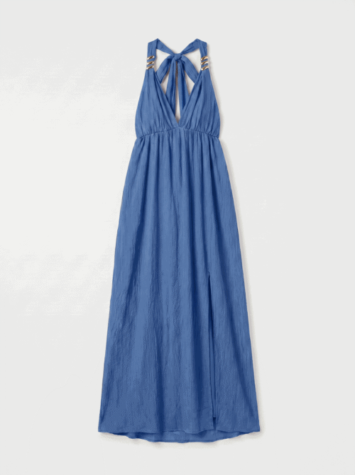 Robe longue sans manche multiposition - Bleu électrique