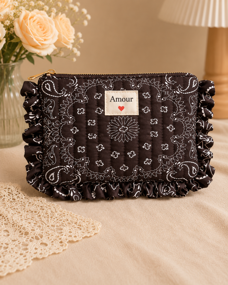 Pochette en coton - Amour - Bandana Marron