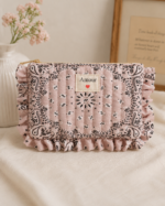Pochette en coton - Amour - Bandana Taupe