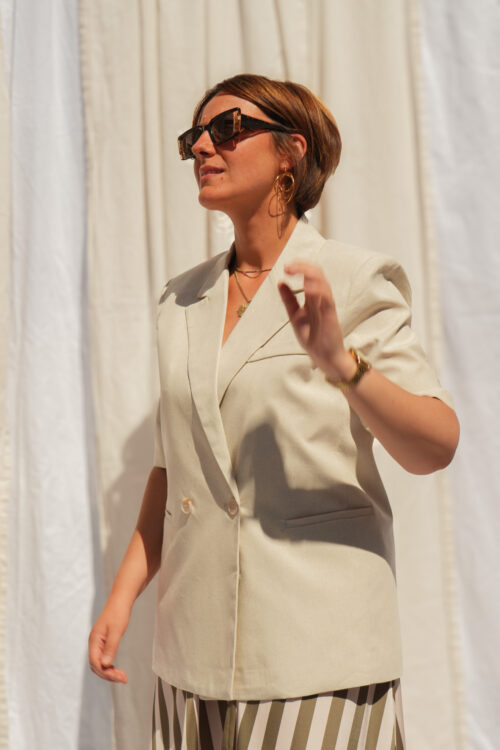 Blazer à manches courtes - Beige
