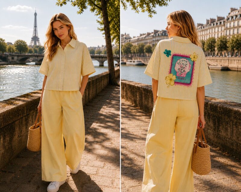 chemise-a-manches-courtes-avec-motifs-dans-le-dos-jaune_02 chemise a manches courtes avec motifs dans le dos jaune 02