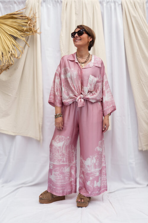 Ensemble en satin - Rose