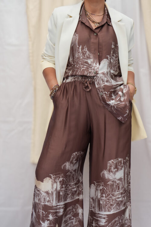 Ensemble en satin - Taupe