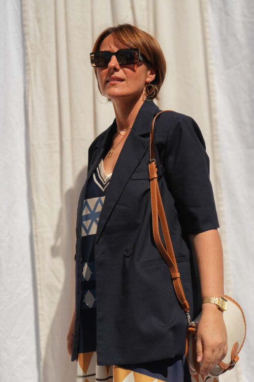 Blazer à manches courtes - Bleu Marine