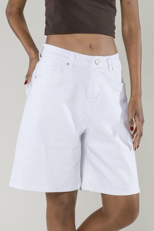 Home 5 Short long en jeans - Lina - blanc